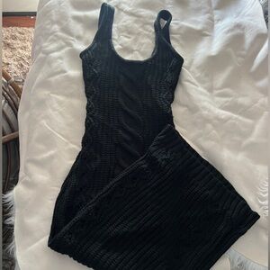 JLUXLABEL Charcoal Textured Knit Dress